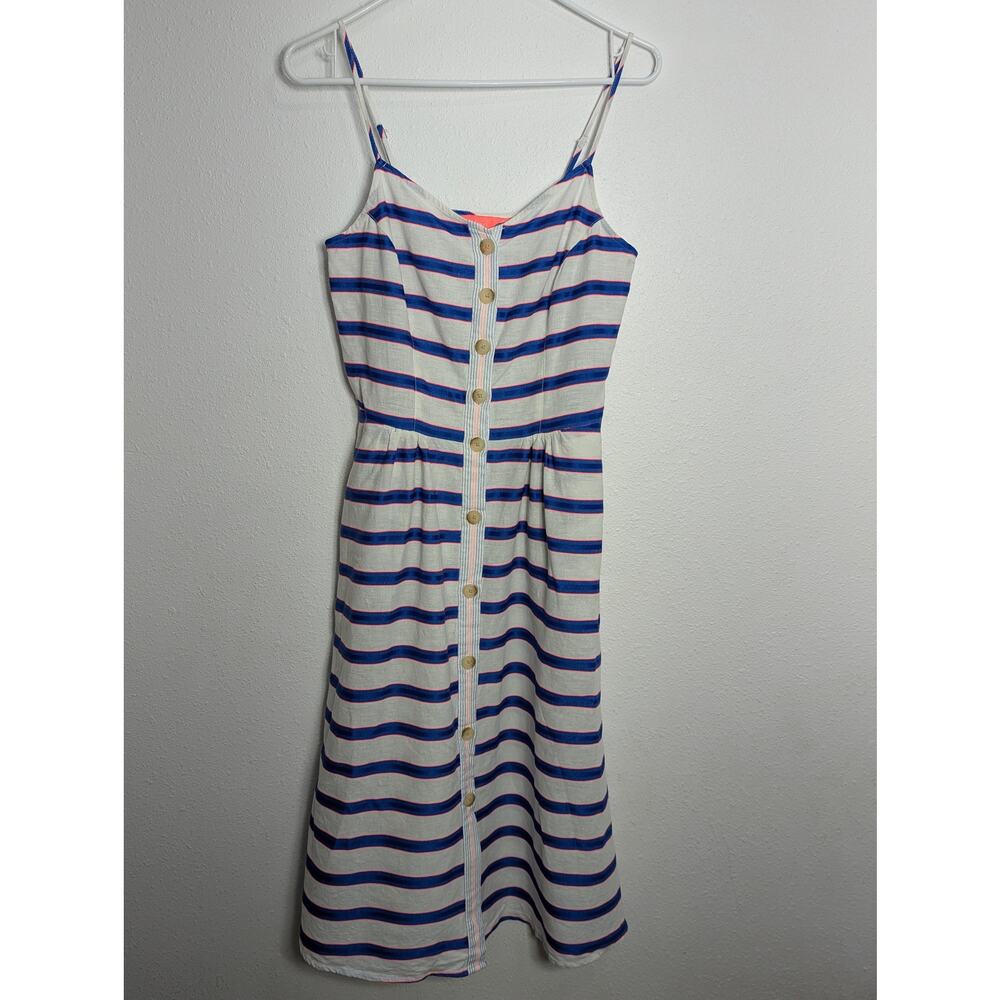 Joules Abby Blue/White/Pink Sundress With Pockets Size 6
